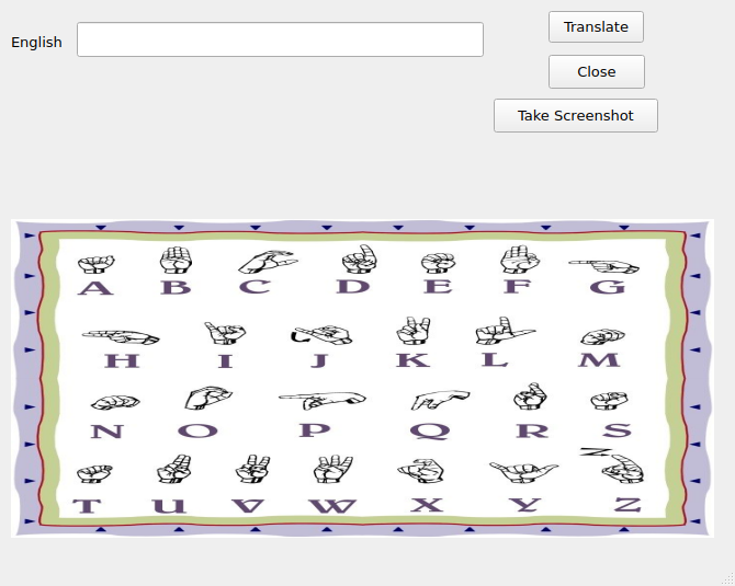 Sign Language From English GUI